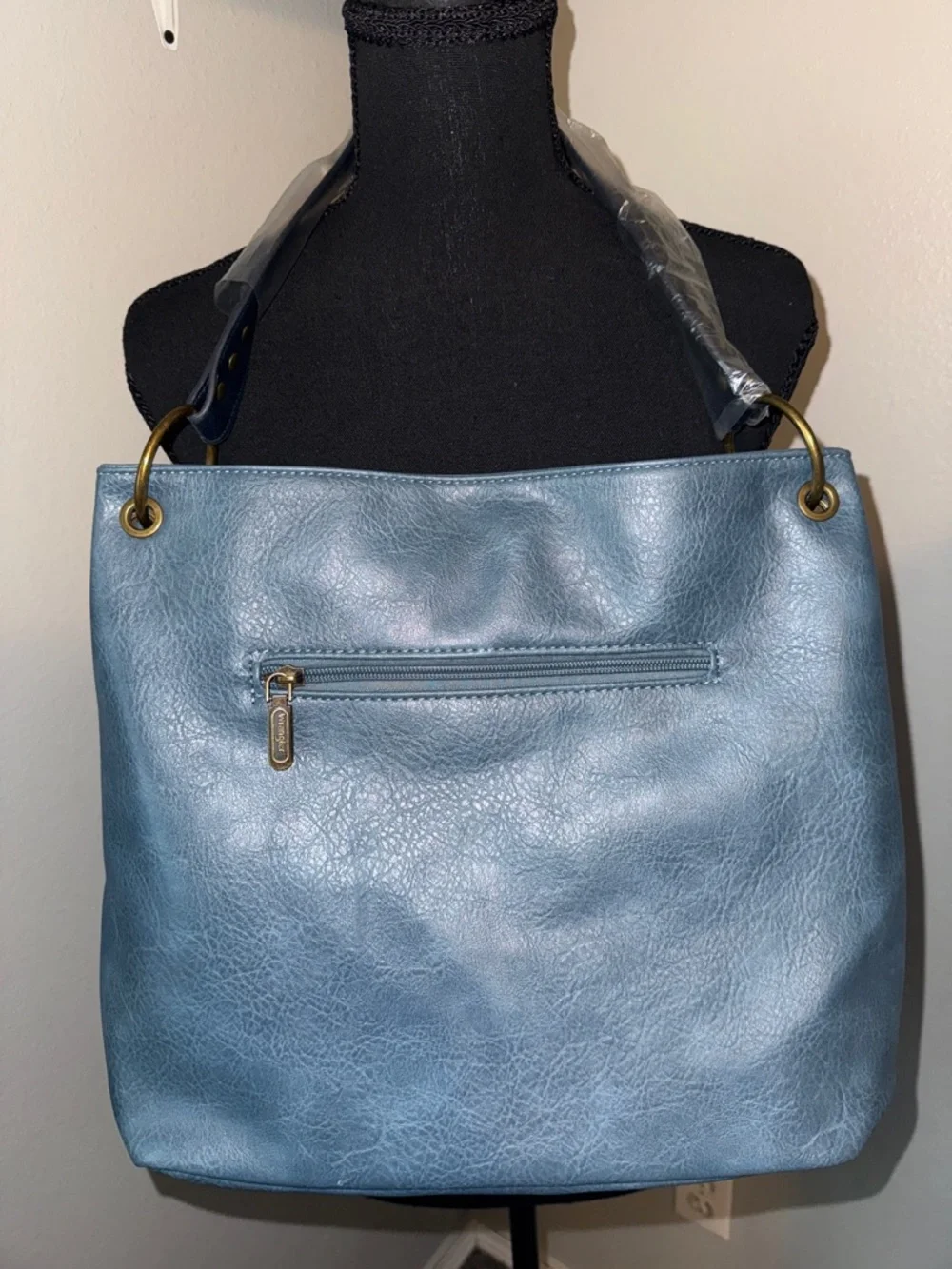 Wrangler Two-Tone Blue Shoulder Tote - Picture 2 of 5